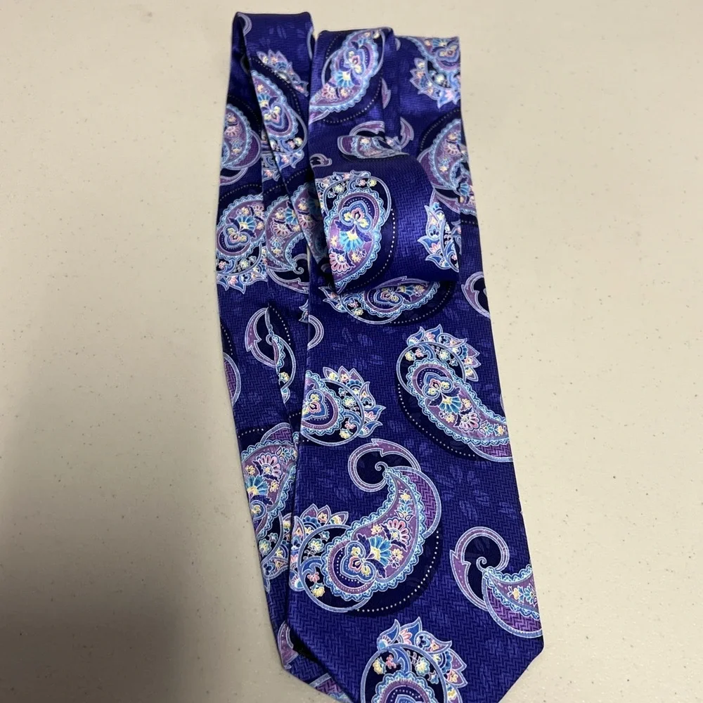 GEOFFREY BEENE EXTRA LONG Purple Designer Silk Tie‎ Mens